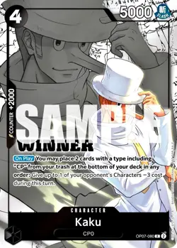 Kaku RARE WINNER PROMO ALT ART TOURNAMENT OP07-080 ONE PIECE TCG ANNIVERSARY NM - Image 2