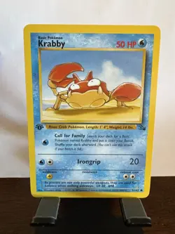 Pokemon TCG Krabby Fossil, 1st Edition Common Card 51/62 Lightly Played #3 - Image 1