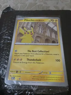 IN HAND | Pikachu At The Museum Natural History Museum Jumbo Pokemon Promo Card - Image 1