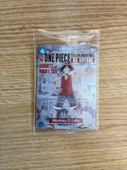 Sealed One Piece Monkey.D.Luffy College Basketball US Voyage Promo Card - Image 1
