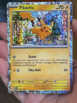POKEMON PIKACHU 006/015 PROMO COMMON CONFETTI HOLO 2023 MCDONALDS NM CARD - Image 1