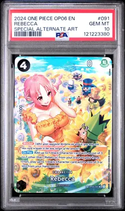 2024 ONE PIECE OP06-WINGS OF THE CAPTAIN SPECIAL ALTERNATE ART REBECCA PSA 10 - Image 1