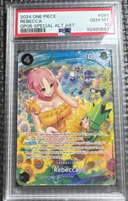 2024 ONE PIECE OP06-WINGS OF THE CAPTAIN SPECIAL ALTERNATE ART REBECCA PSA 10 - Image 1