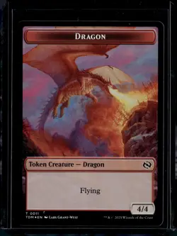Warrior 13 / Dragon 11 - Foil - Token - TDM - NM - MTG Magic the Gathering - Image 2