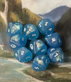 Lot of Nine Rare Official MTG Final Fantasy Crystal D10 Spin-down Counter Promo - Image 1