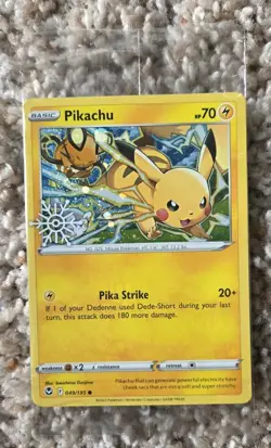 English Pokemon TCG Pikachu 049/195 Holiday Calendar 2022 Snowflake Stamp SEALED - Image 1