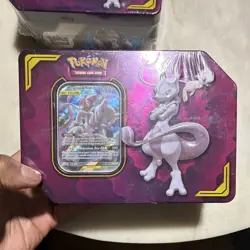 Pokemon TAG TEAM Power Partnership Tin Mewtwo & Mew GX Sealed Box - Image 1