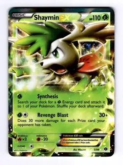 Shaymin EX Next Destinies #5 (2012) Ultra Rare Holo NM Pokemon - Image 1