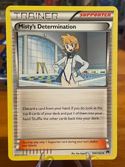 2016 Pokemon XY Breakpoint Trainer Misty's Determination Supporter 104/122 Unc. - Image 1