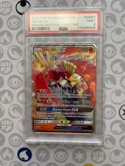 Pokemon Sun & Moon Mysterious Power Tin Black Star BSP Promo SM57 Ho-Oh GX PSA 9 - Image 1
