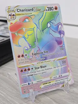 Pokemon Charizard VSTAR 174/172 Sword & Shield Brilliant Stars Rainbow Holo NM - Image 1
