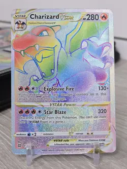 Pokemon Charizard VSTAR 174/172 Sword & Shield Brilliant Stars Rainbow Holo NM - Image 3