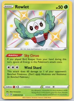 Rowlet SV001/SV122 (NM) - Shining Fates: Shiny Vault - Pokemon TCG - Image 1