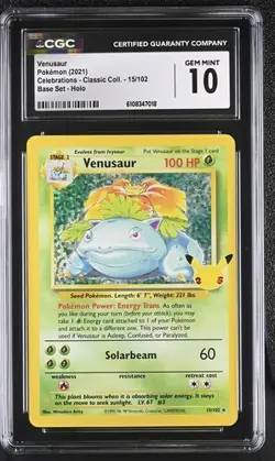 Venusaur *CGC 10* Base Set Holo *Celebrations* #15* 2021 * Pokemon - Image 1