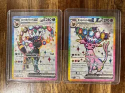 Pokemon TCG - Umbreon ex 176 & Espeon ex 175 Prismatic Evolutions Ultra Rare NM - Image 1
