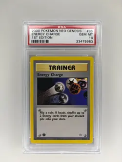 2000 Pokemon Neo Genesis 1st Edition #85 Energy Charge PSA 10 Gem Mint - Image 1