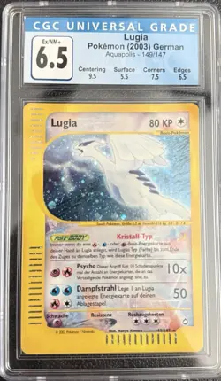 Pokemon Lugia Aquapolis German Crystal Holo Rare #149 CGC 6.5 - Image 1