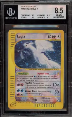 Pokemon Lugia Aquapolis Crystal Holo Secret Rare #149 Damaged Case Top BGS 8.5 - Image 1