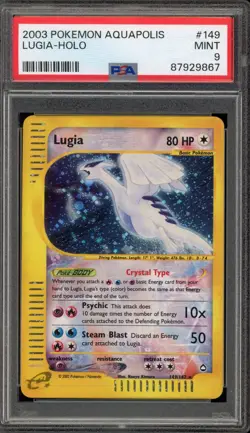 Pokemon Lugia Aquapolis Crystal Holo Secret Rare #149 PSA 9 Mint - Image 1