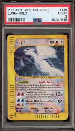 Pokemon Lugia Aquapolis Crystal Holo Secret Rare #149 PSA 2 - Image 1