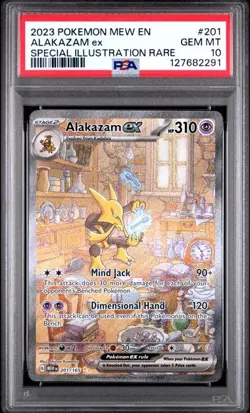 PSA 10 GEM MINT Alakazam ex 201/165 Sv: Scarlet & Violet 151 Holo Pokemon - Image 1