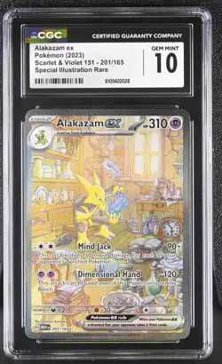 2023 Pokemon Alakazam ex 201/165 Sv: Scarlet & Violet 151 Holo SIR CGC 10 - Image 1