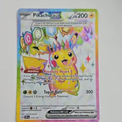 Pokemon Pikachu ex 219/191 Sv08: Surging Sparks Ultra Rare Holo 200HP Topaz Bolt - Image 1