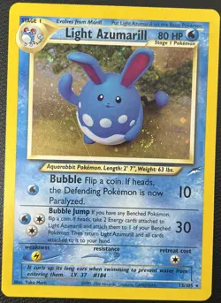 Light Azumarill 13/105 - Neo Destiny 2002 Pokemon Card Vintage Holo Rare LP - Image 1