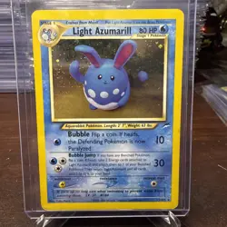 Pokemon TCG Light Azumarill Neo Destiny Holo Card 13/105 Unlimited WOTC Rare LP - Image 1