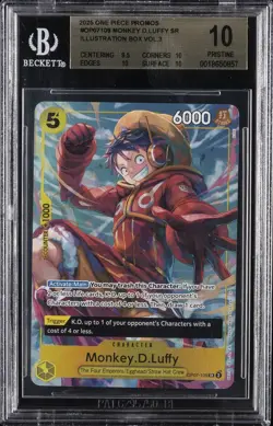 2025 ONE PIECE PROMOS ILLUSTRATION BOX VOL.3 #OP07109 MONKEY.D.LUFFY SR BGS 10 - Image 1