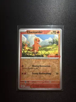 Pokemon TCG Charmander GameStop Exclusive Reverse Holo Promo Card 004/165 Mint - Image 1