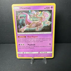 Mewtwo SM214 Black Star Promo Holo Pokemon Card 2019 Mind Report Psychic - Image 1