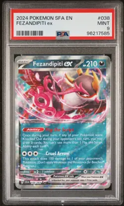 2024 Fezandipiti Ex 038/064 Double Rare Shrouded Fable Pokemon TCG PSA 9 - Image 1