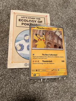 Pokemon X Natural History Museum Promo Card Pikachu At The Museum - Image 1