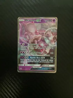 Pokemon Tcg Mewtwo GX SM196 Full Art Black Star Promo Near Mint - Image 1