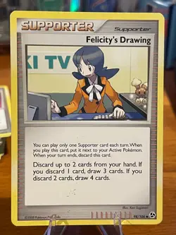 2008 Pokemon Great Encounters Supporter Felicity's Drawing 98/106 Uncommon MP - Image 1