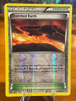 2015 Pokemon XY Primal Clash Trainer Stadium Scorched Earth 138/160 Reverse Holo - Image 1