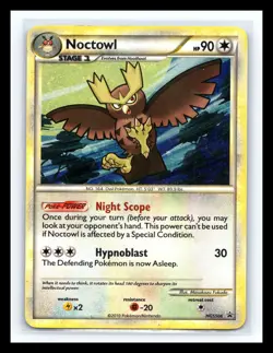 💥 Noctowl Pokemon HeartGold & SoulSilver Black Star Promo Holo #HGSS06 2010 - Image 1