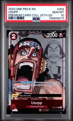 2023 ONE PIECE PREMIUM BANDAI CARD COLLECTION 25TH EDITION #002 USOPP PSA 10 - Image 1