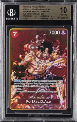 2025 ONE PIECE JAPANESE 2ND ANNIVERSARY SET OP02-013 PORTGAS D ACE BGS 10 - Image 1