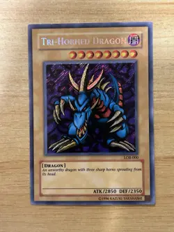 Tri-Horned Dragon Unlimited Secret Rare LOB-000 (FOIL BLEED) LP - Image 1