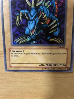 Tri-Horned Dragon Unlimited Secret Rare LOB-000 (FOIL BLEED) LP - Image 2