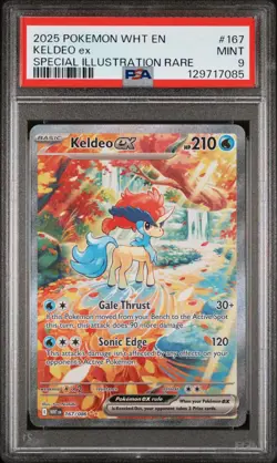 2025 Pokemon White Flare WHT En Keldeo Ex #167 Special Illustration Rare PSA 9 - Image 1
