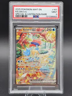 2025 Pokemon WHT EN-White Flare Special Illustration Rare #167 Keldeo EX PSA 9 - Image 1