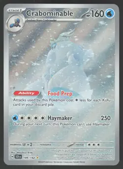 Crabominable 149/142 Illustration Rare Pokemon TCG Stellar Crown NM - Image 1