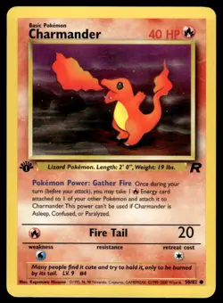 Pokemon TCG Team Rocket (1st Edition) #50/82 Charmander LP+ - Image 1