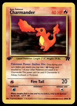 Pokemon TCG Team Rocket (1st Edition) #50/82 Charmander LP+ - Image 1