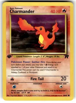 Pokemon TCG Team Rocket (1st Edition) #50/82 Charmander LP+ - Image 1