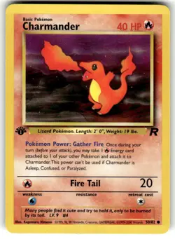 Pokemon TCG Team Rocket (1st Edition) #50/82 Charmander LP+ - Image 1