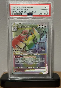 2022 POKEMON SWORD & SHIELD SILVER TEMPEST SECRET FULL ART/LUGIA VSTAR PSA 10 - Image 1